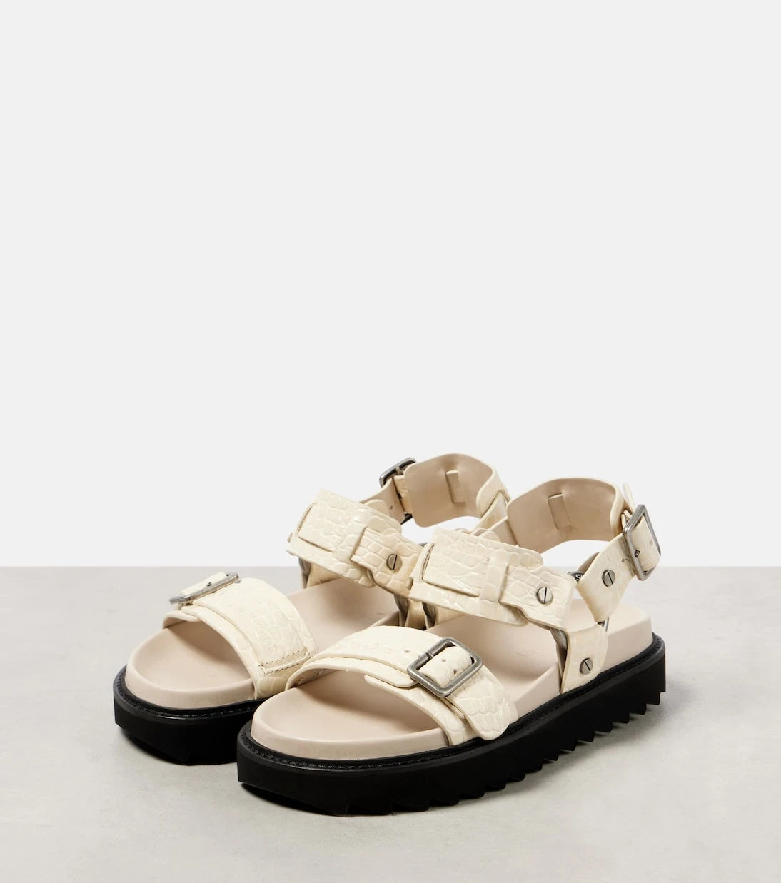Acne Studios - صنادل جلدية بكعب منصة
