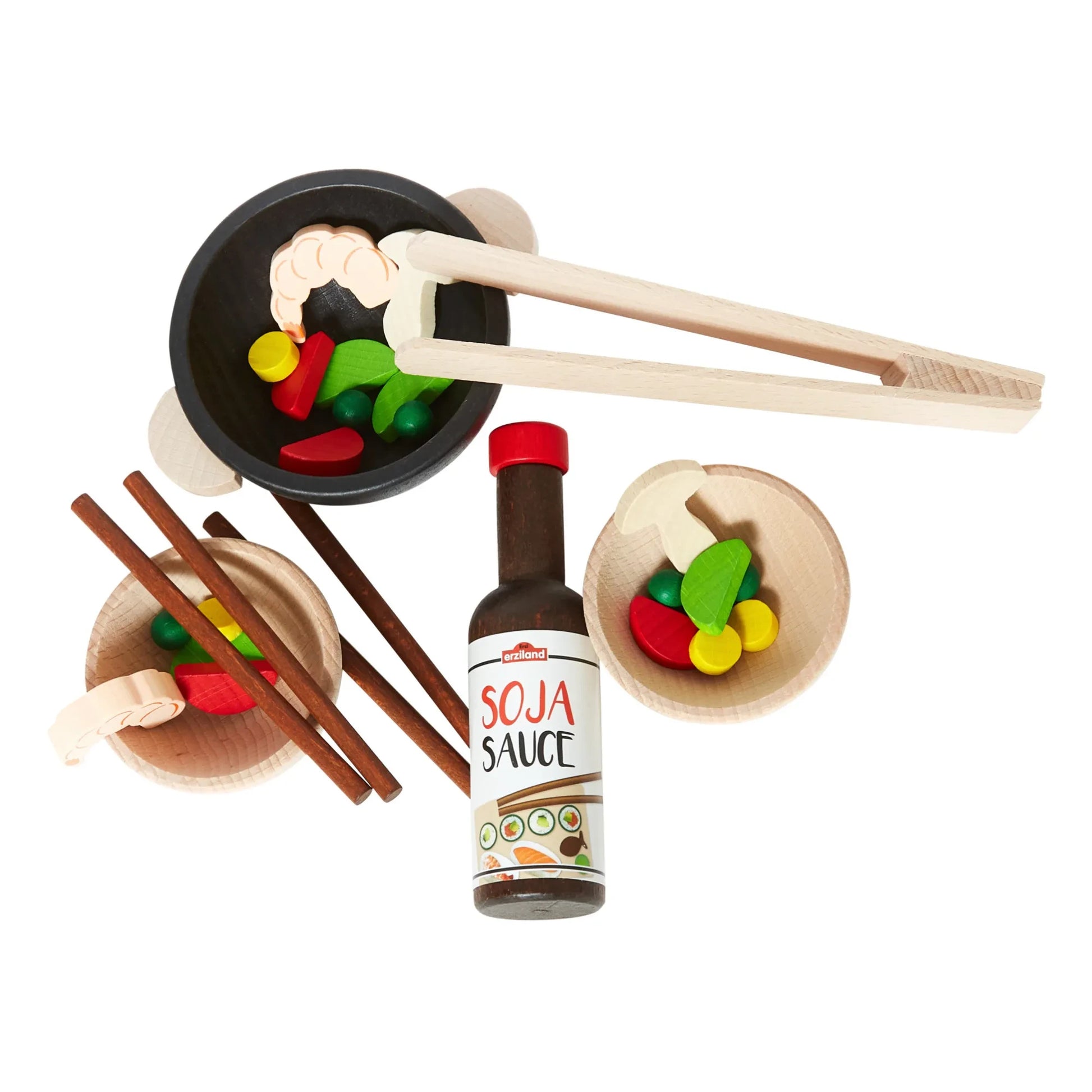 Erzi - Stir Fry Wooden Toy Set