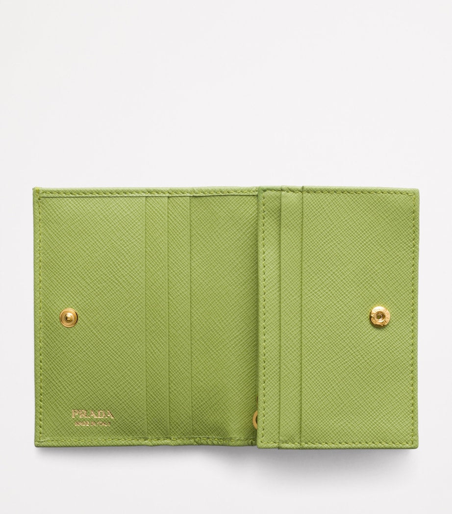 Prada Green Small Saffiano Leather Bifold Wallet