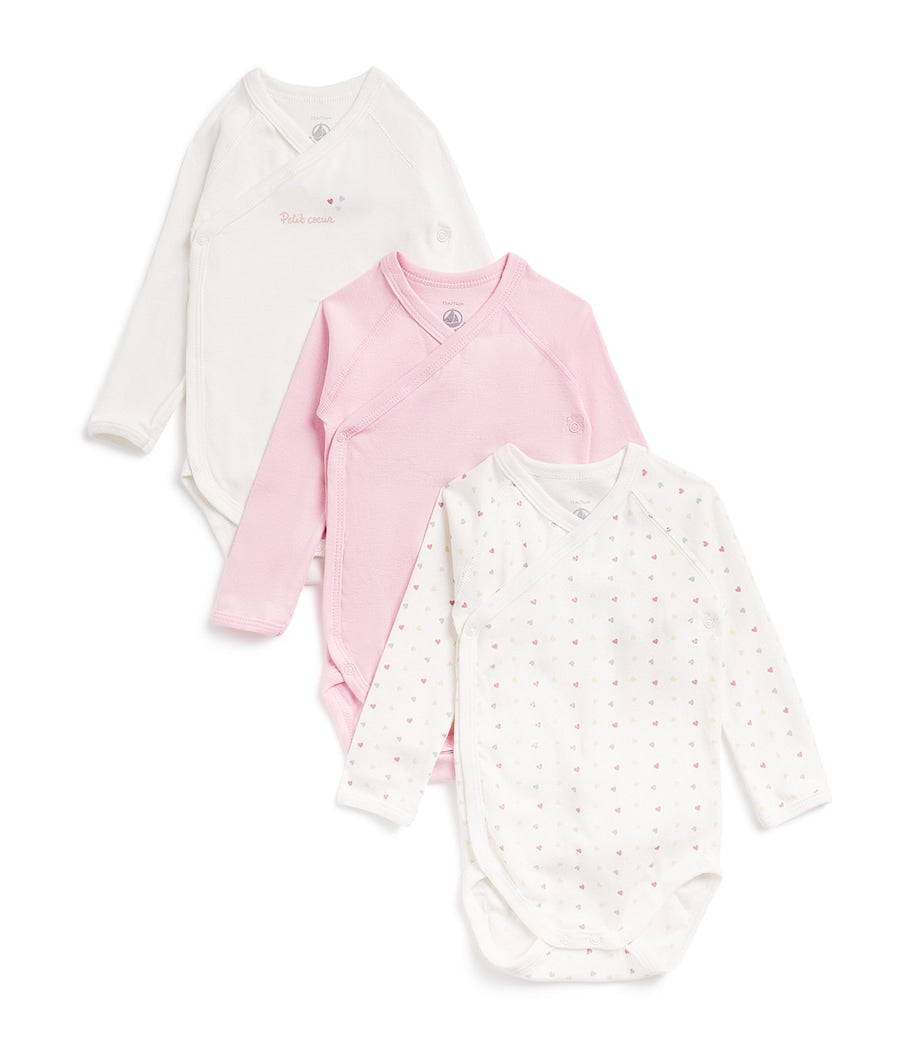 Petit Bateau Set of 3 Organic Cotton Bodysuits (1-12 Months)