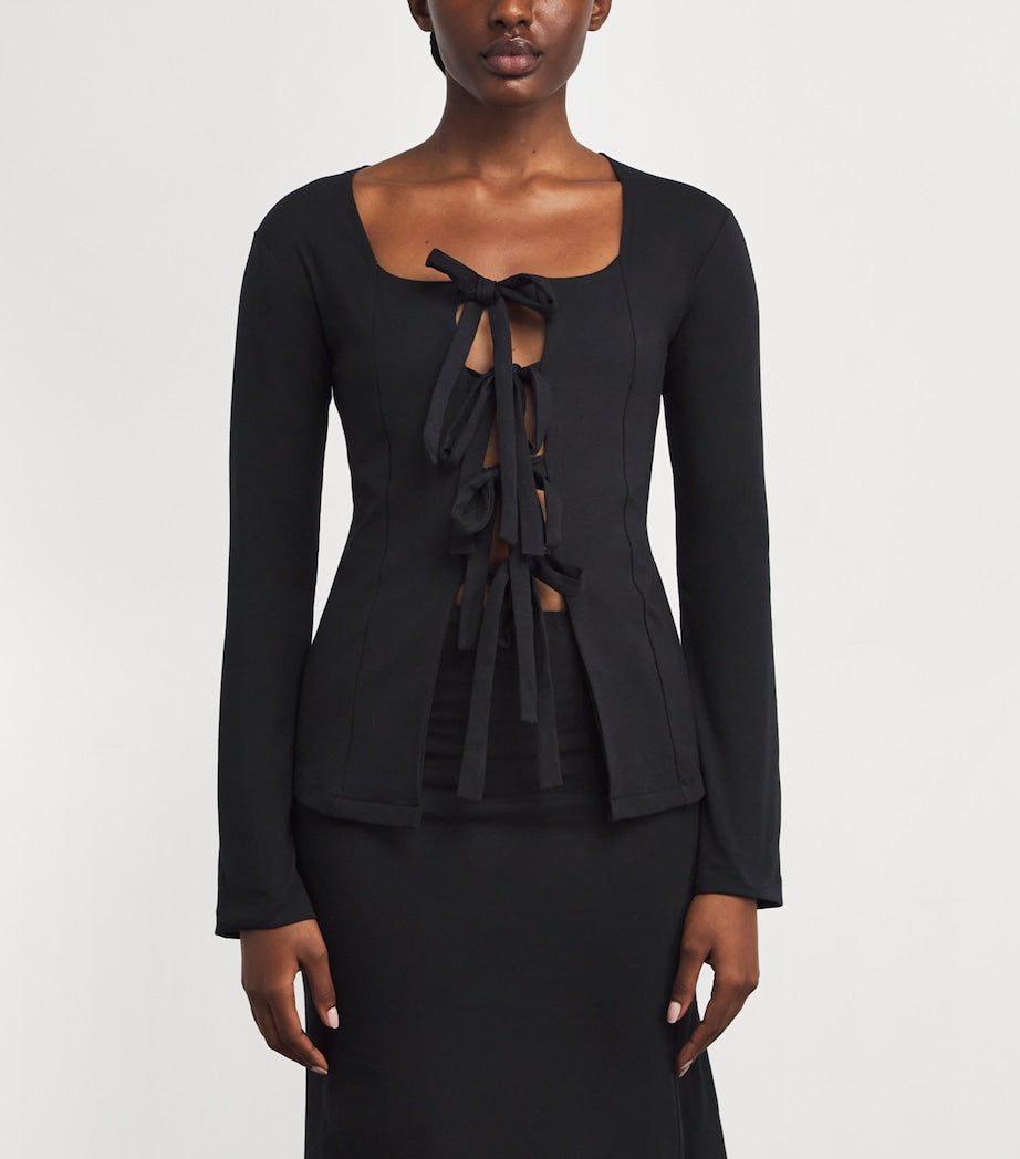 Cotton Jersey Ebony Tie Shirt