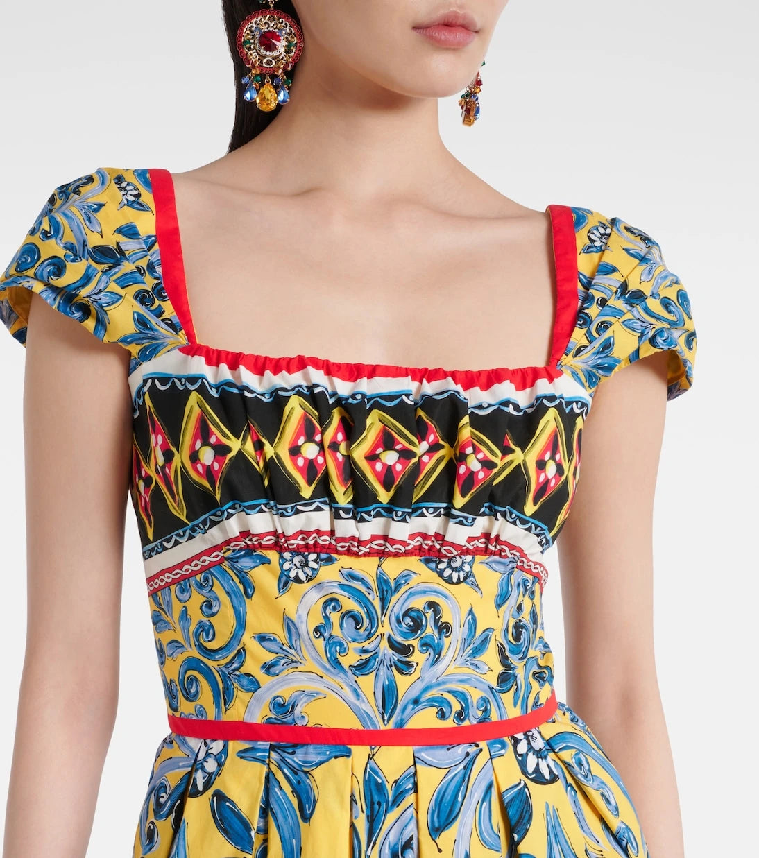 Dolce&Gabbana - Pleated printed midi dress