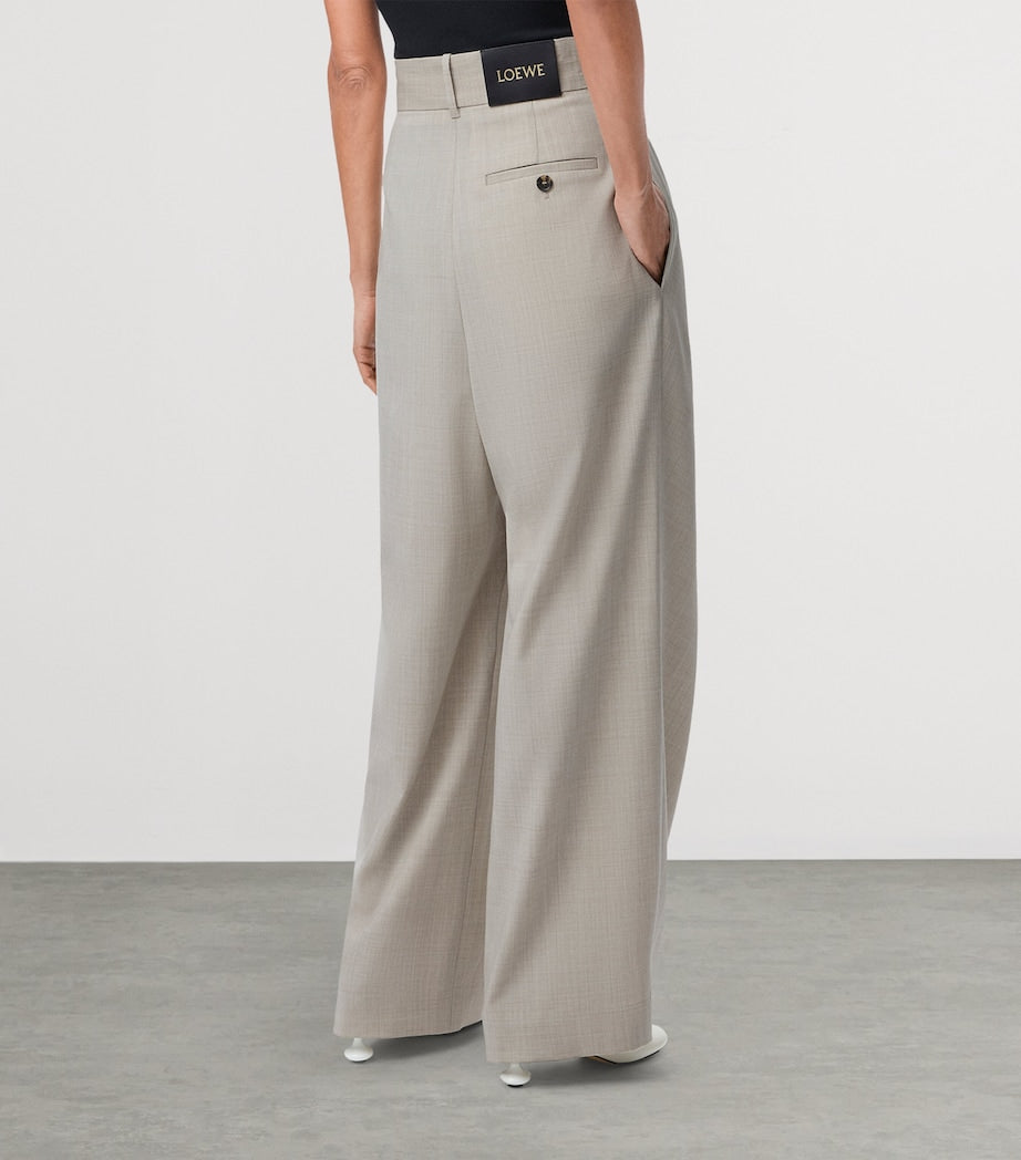 LOEWE Beige Wool Wrap Wide-Leg Trousers