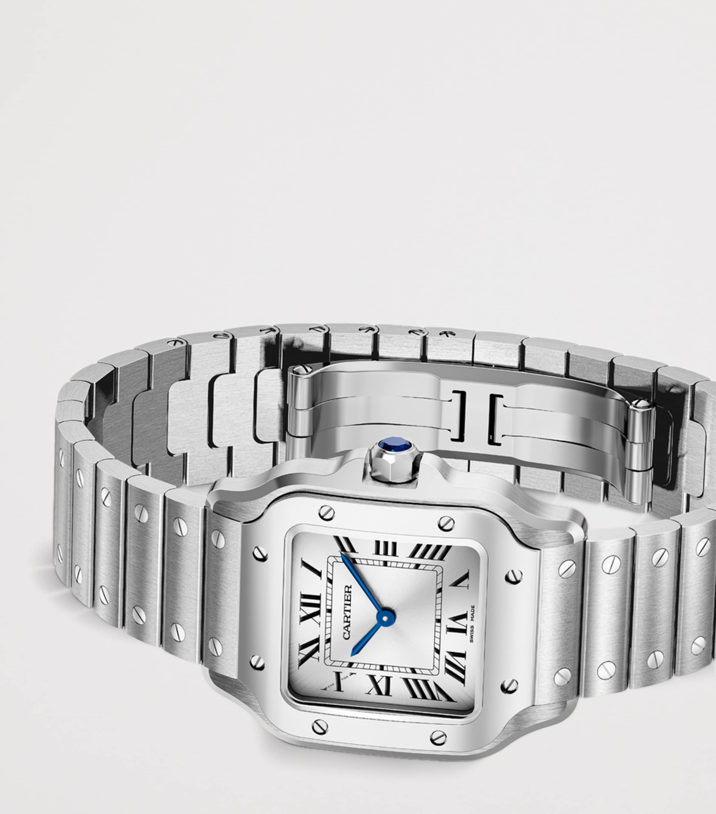 Small Steel Santos de Cartier Watch 34.5mm