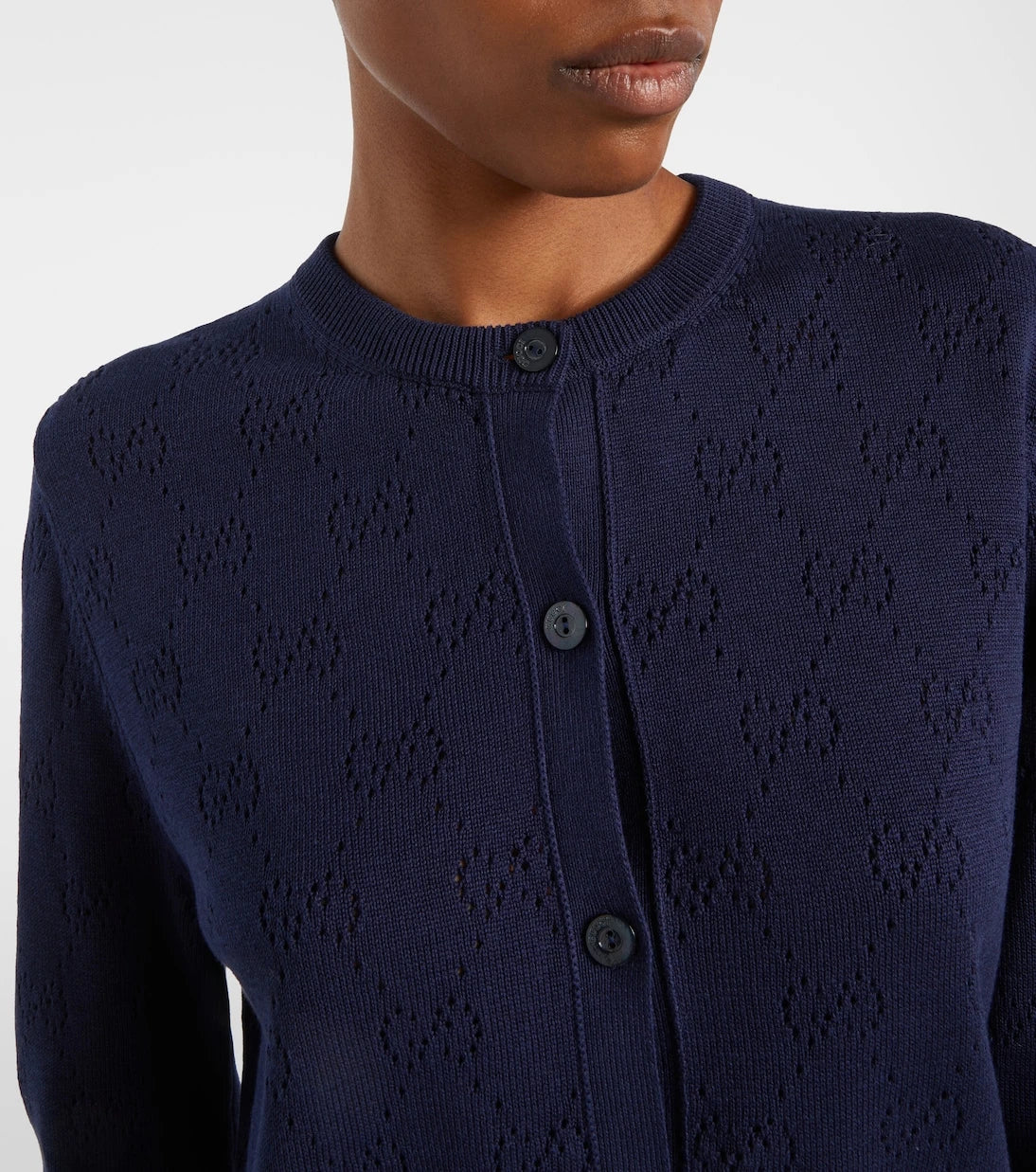 Gucci - GG pointelle silk and cotton cardigan