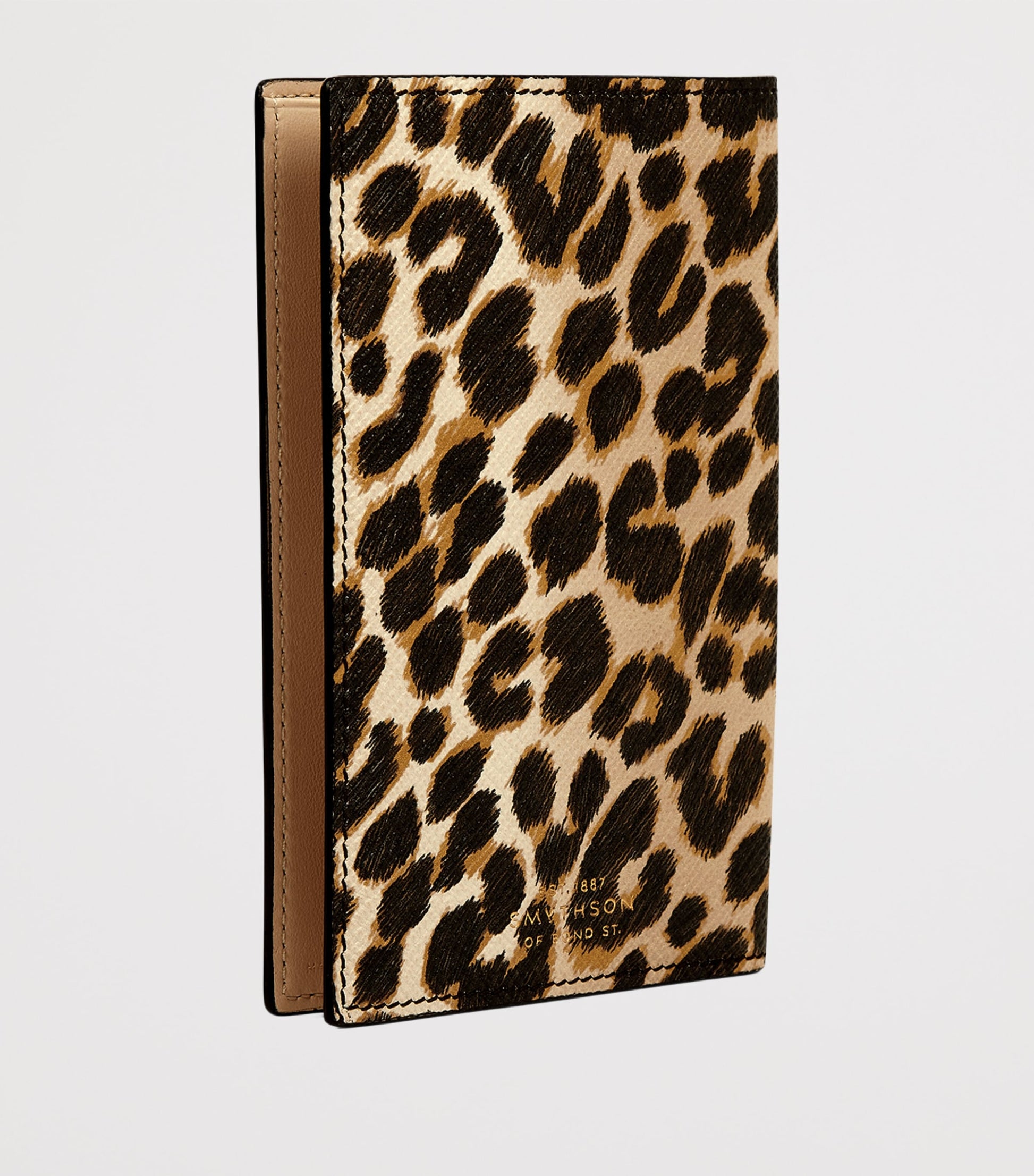 Panama Leather Leopard Print Passport Cover