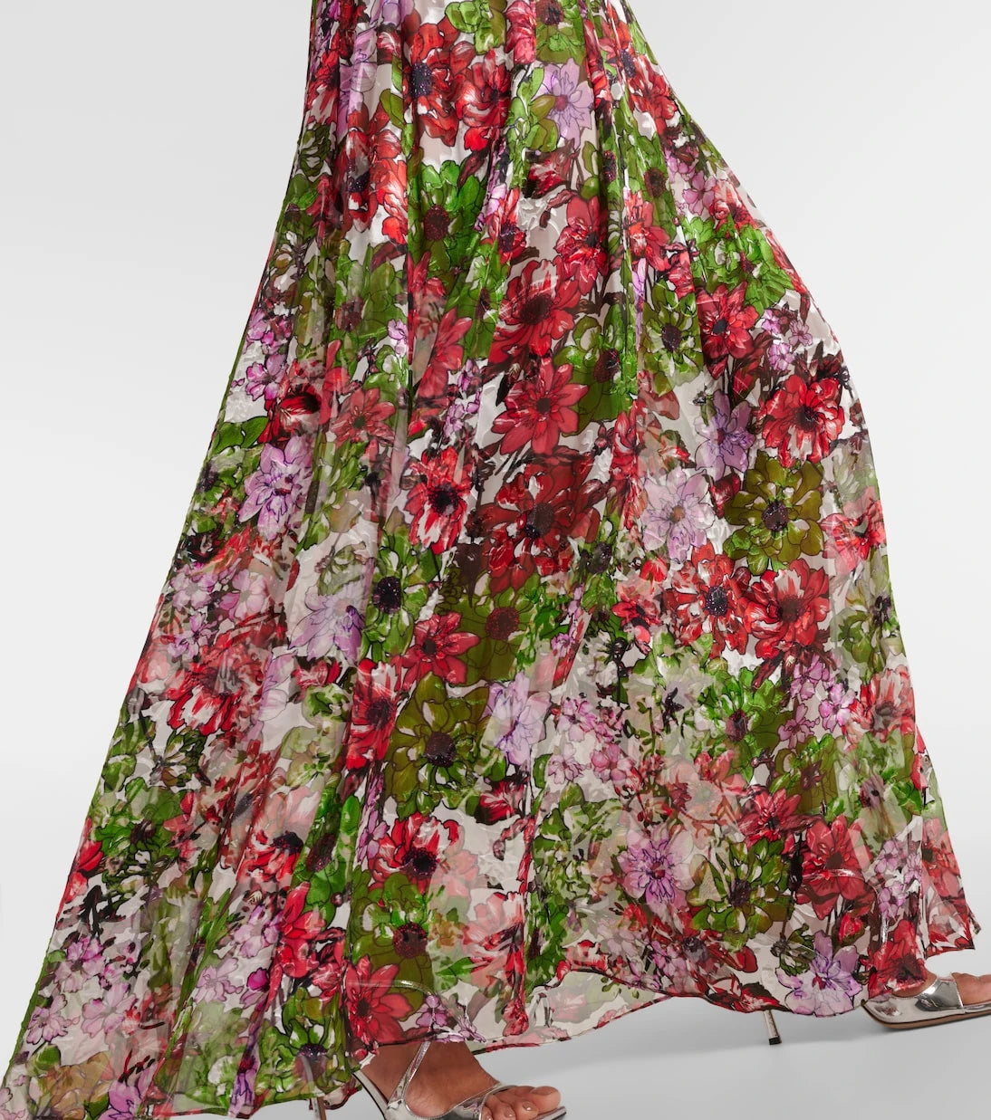 Costarellos - Floria devoré silk-blend chiffon gown