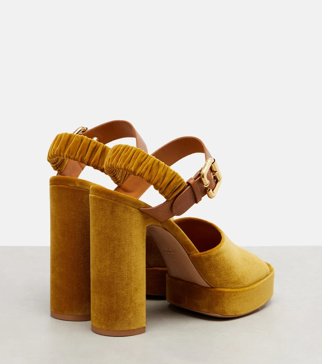 Chloé - Aria 95 velvet platform sandals