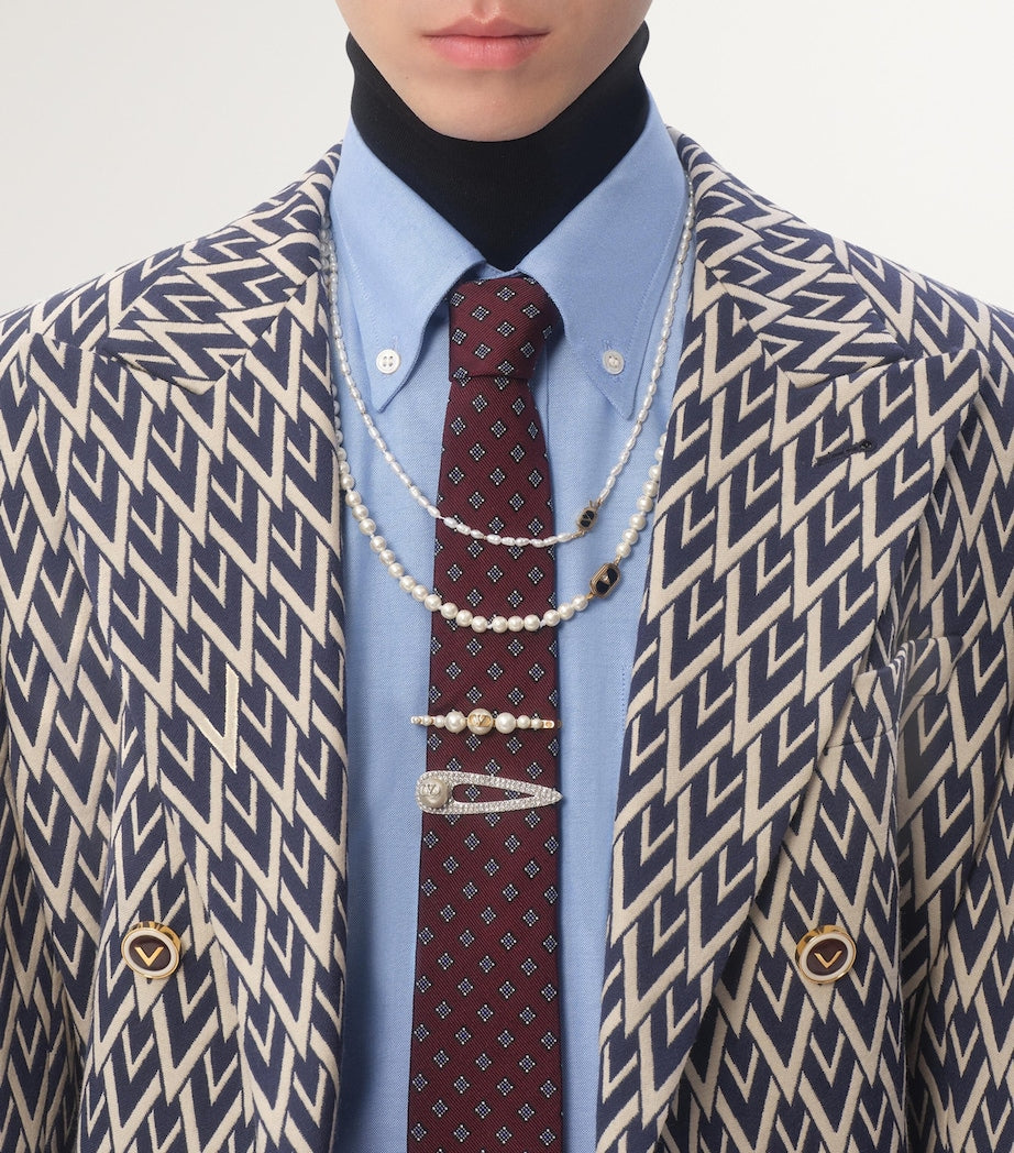 Valentino Garavani Ovalette VLogo Pearl Necklace