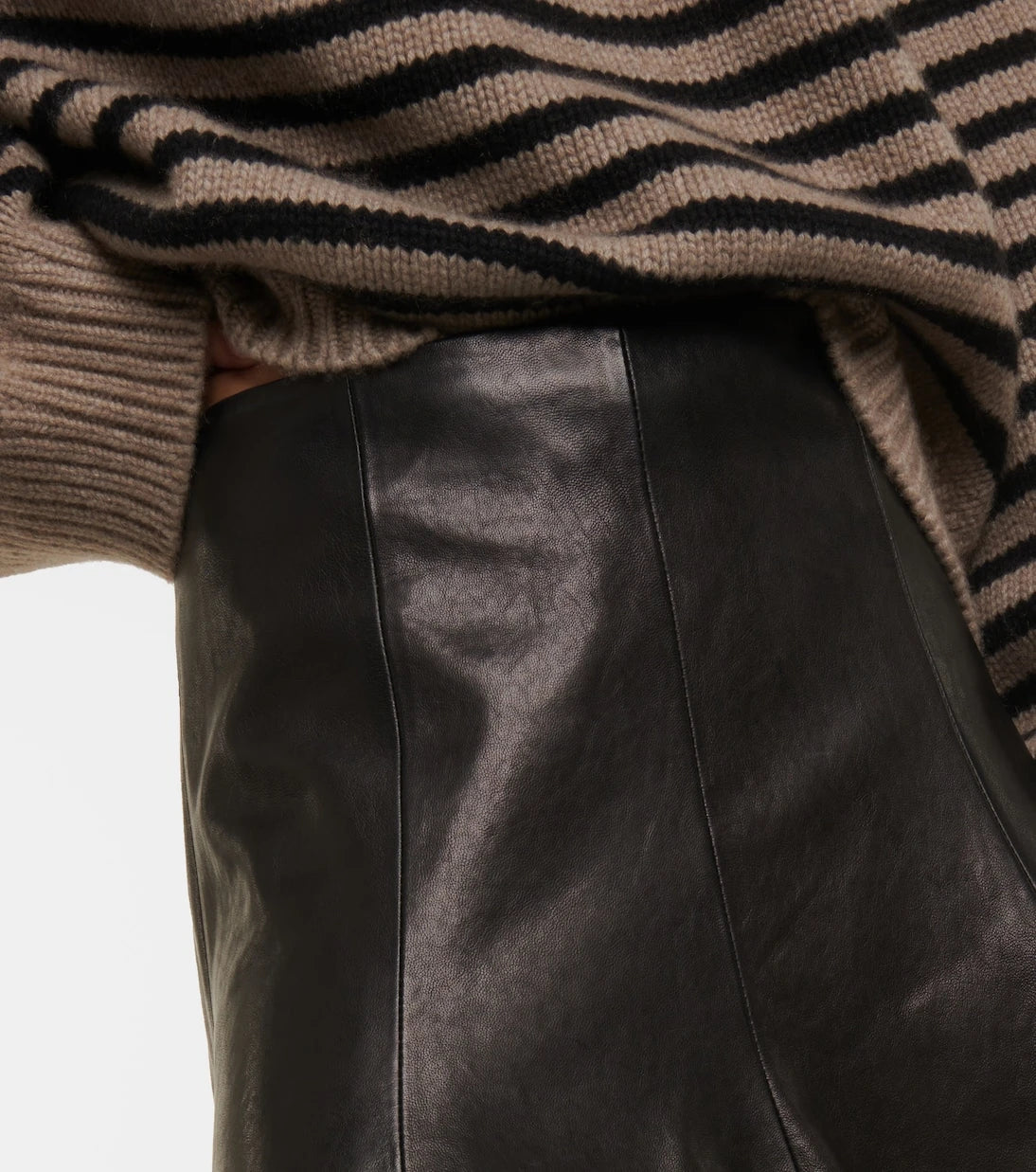 Khaite - The Lennox leather midi skirt