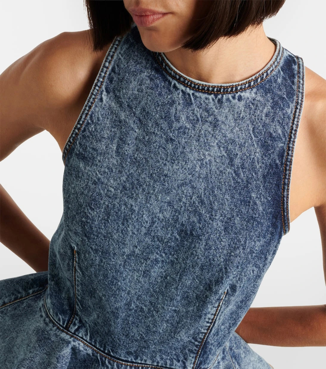Alaïa - Peplum denim top