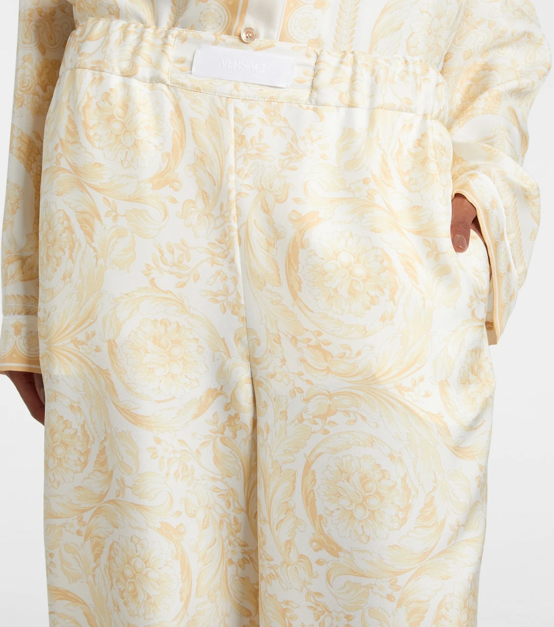 Versace - Underwater Barocco silk palazzo pants