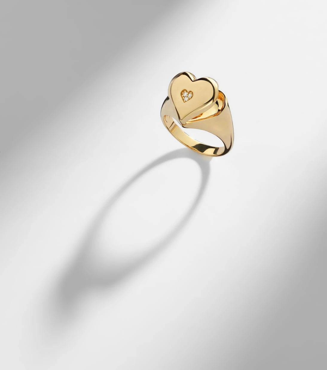 Sydney Evan - Wallpaper Heart 14kt gold ring with diamonds