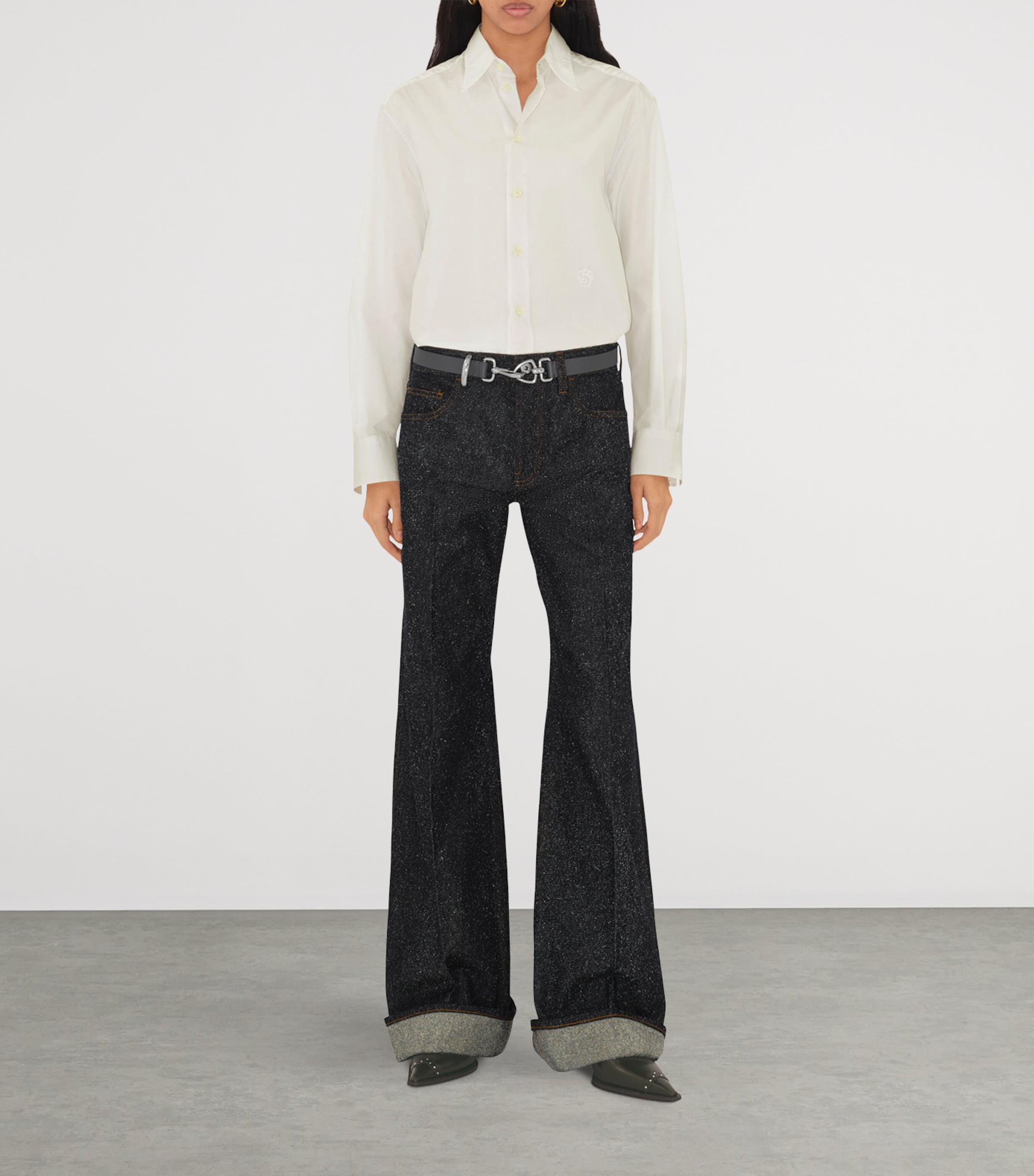 Burberry Black Leather Equestrian Belt