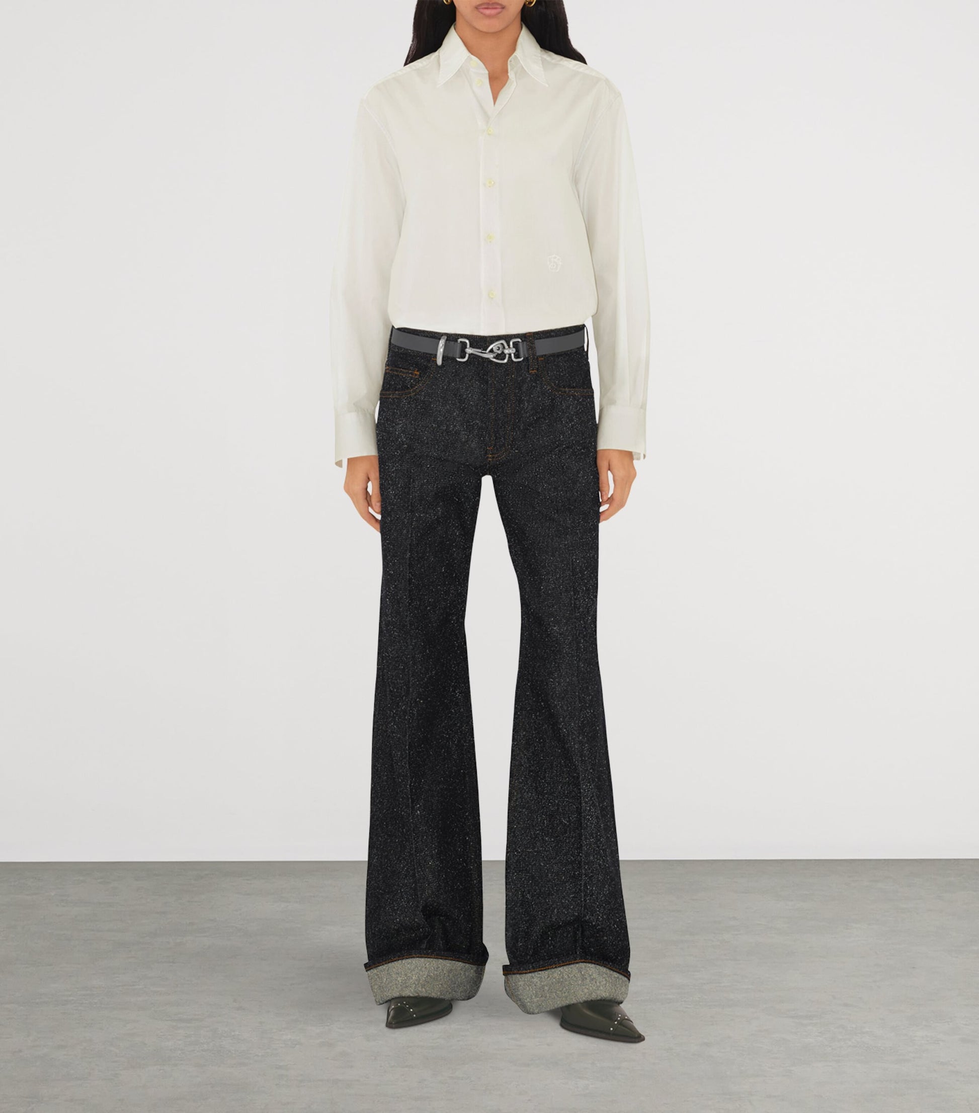 Burberry Black Leather Equestrian Belt