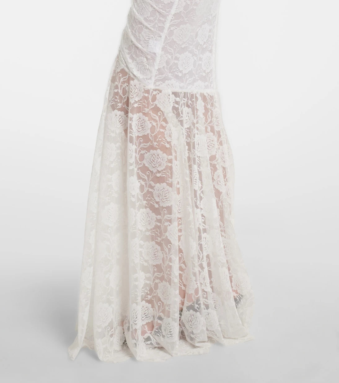 Norma Kamali - Fishtail ruched lace gown