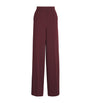 Red Cady Wide-Leg Trousers