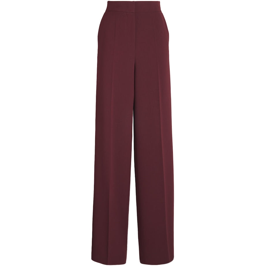 Red Cady Wide-Leg Trousers