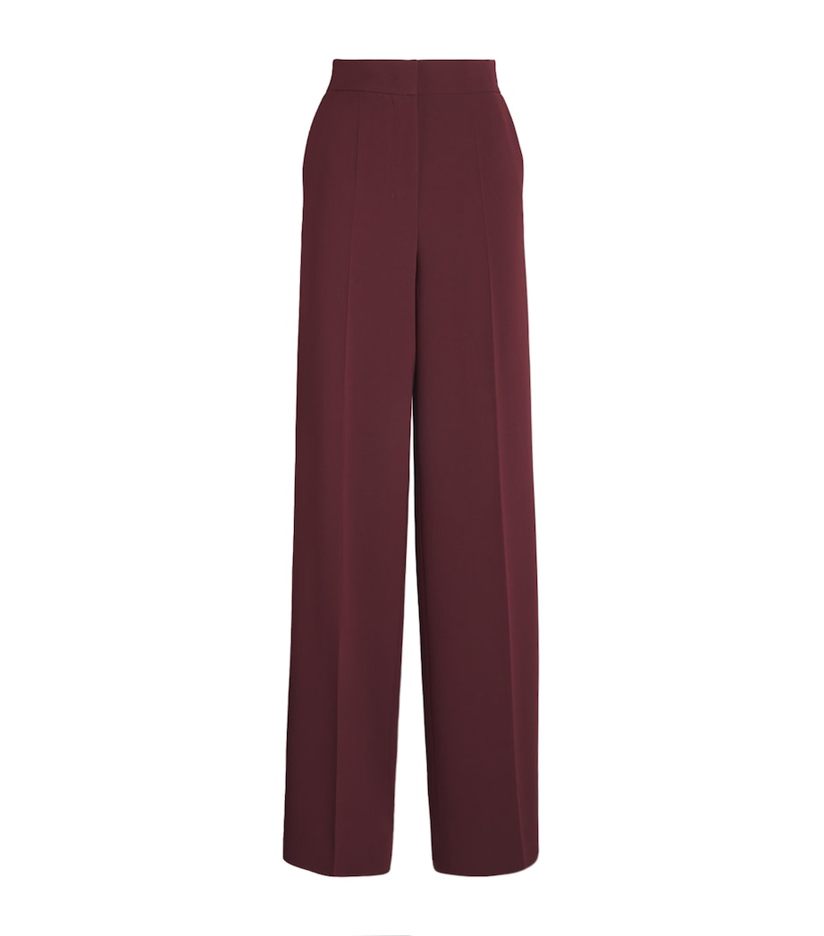 Red Cady Wide-Leg Trousers