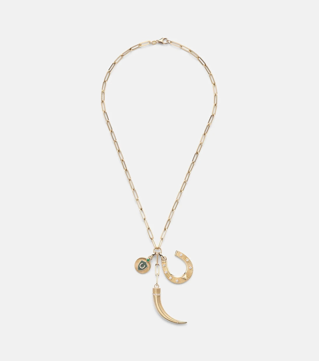 FoundRae - Protection 18kt gold pendant necklace with diamonds