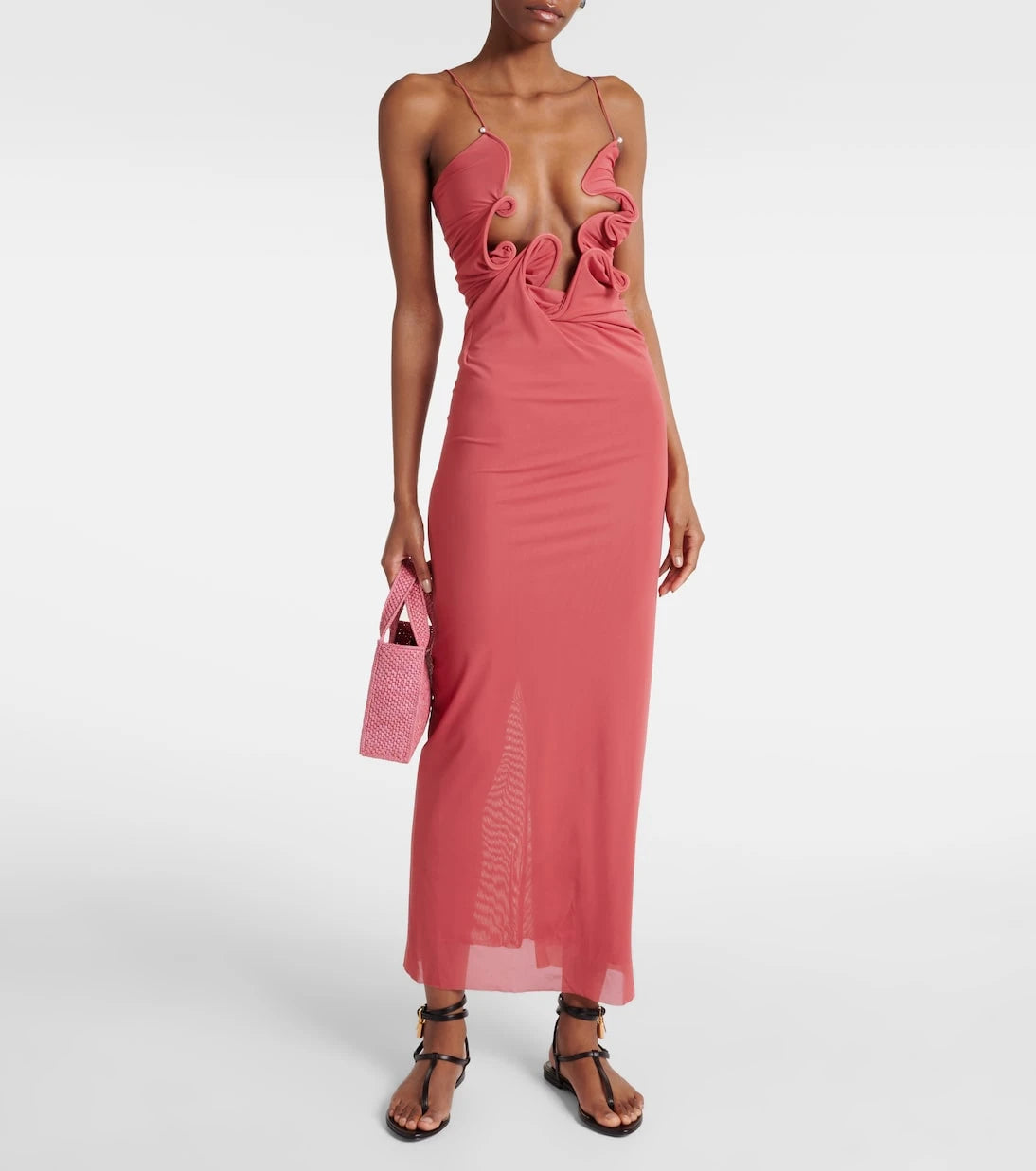 Christopher Esber - Molded Venus cutout mesh maxi dress