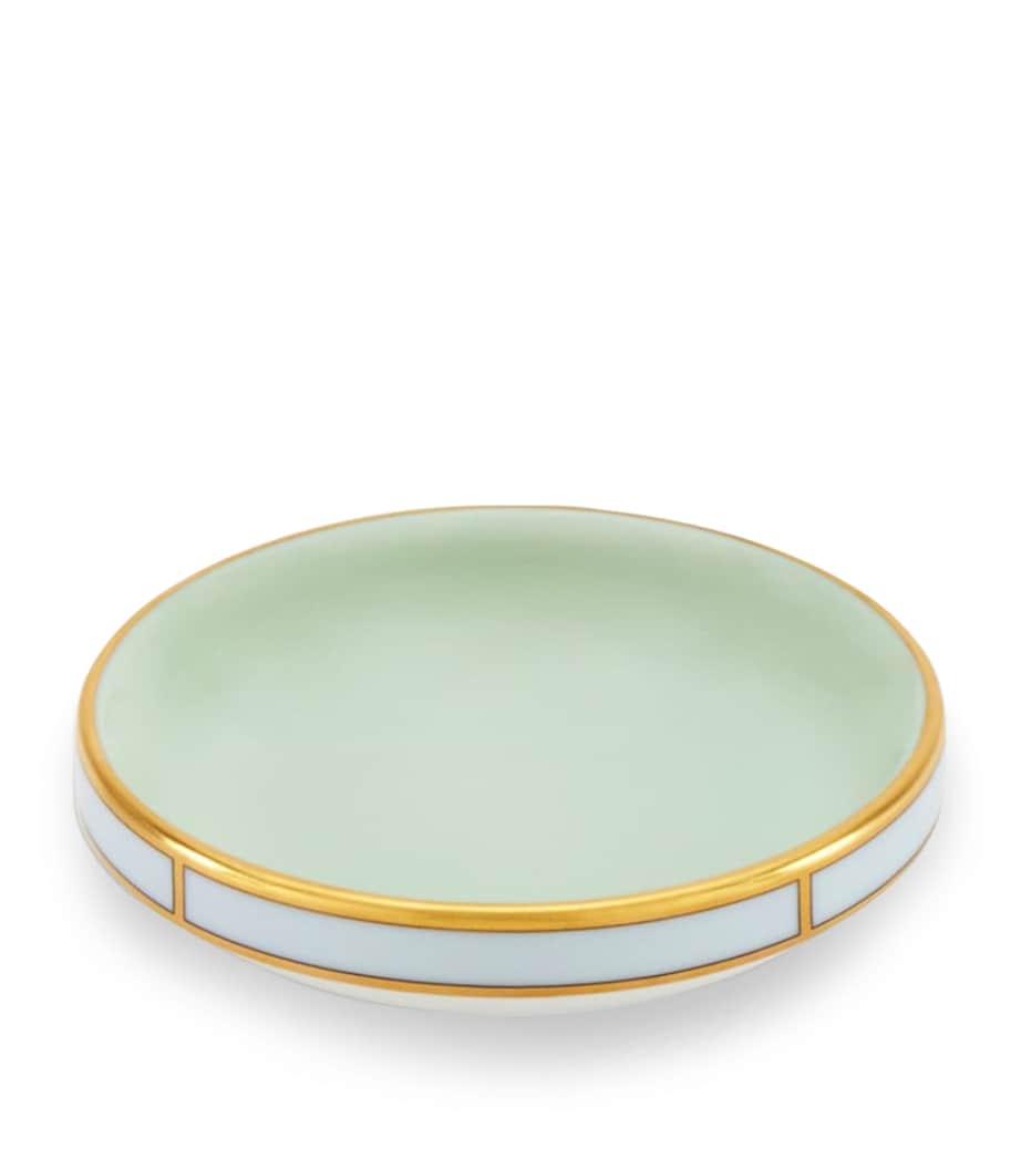 GINORI 1735 Porcelain Colonna Diva Verde Butter Dish (10cm)