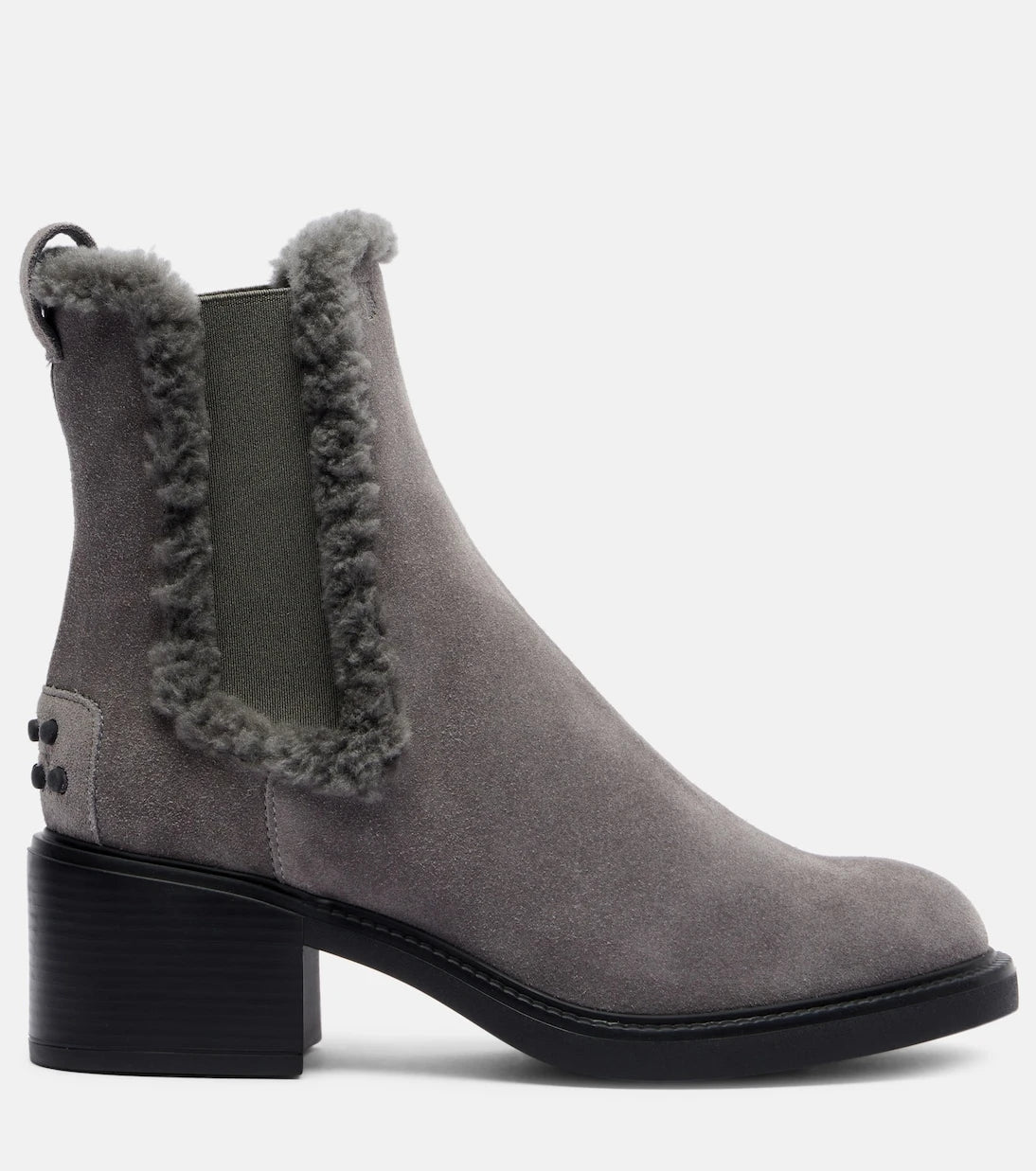 Tod's - 60 shearling-trimmed suede ankle boots