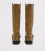 Burberry Brown Leather Saddle Knee-High Boots