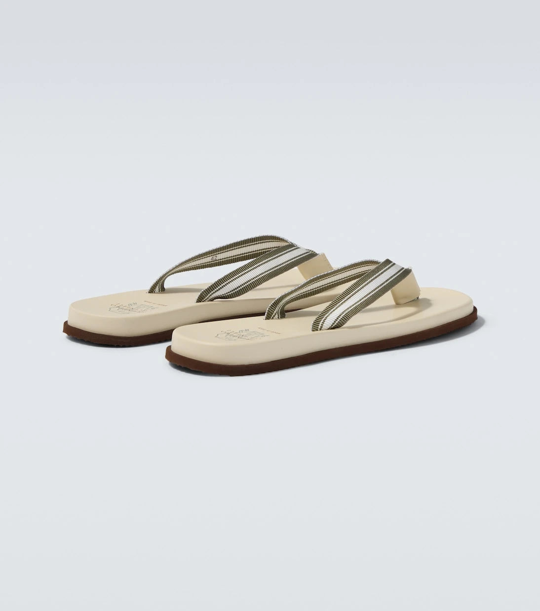 Brunello Cucinelli - Leather-trimmed thong sandals