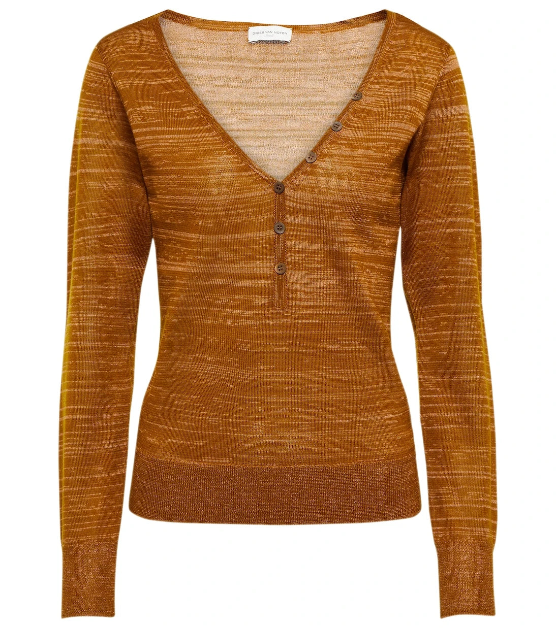 Dries Van Noten - Metallic wool-blend top