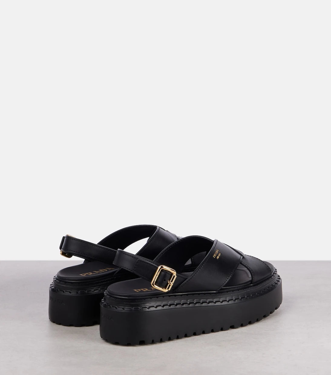 Prada - Leather platform sandals