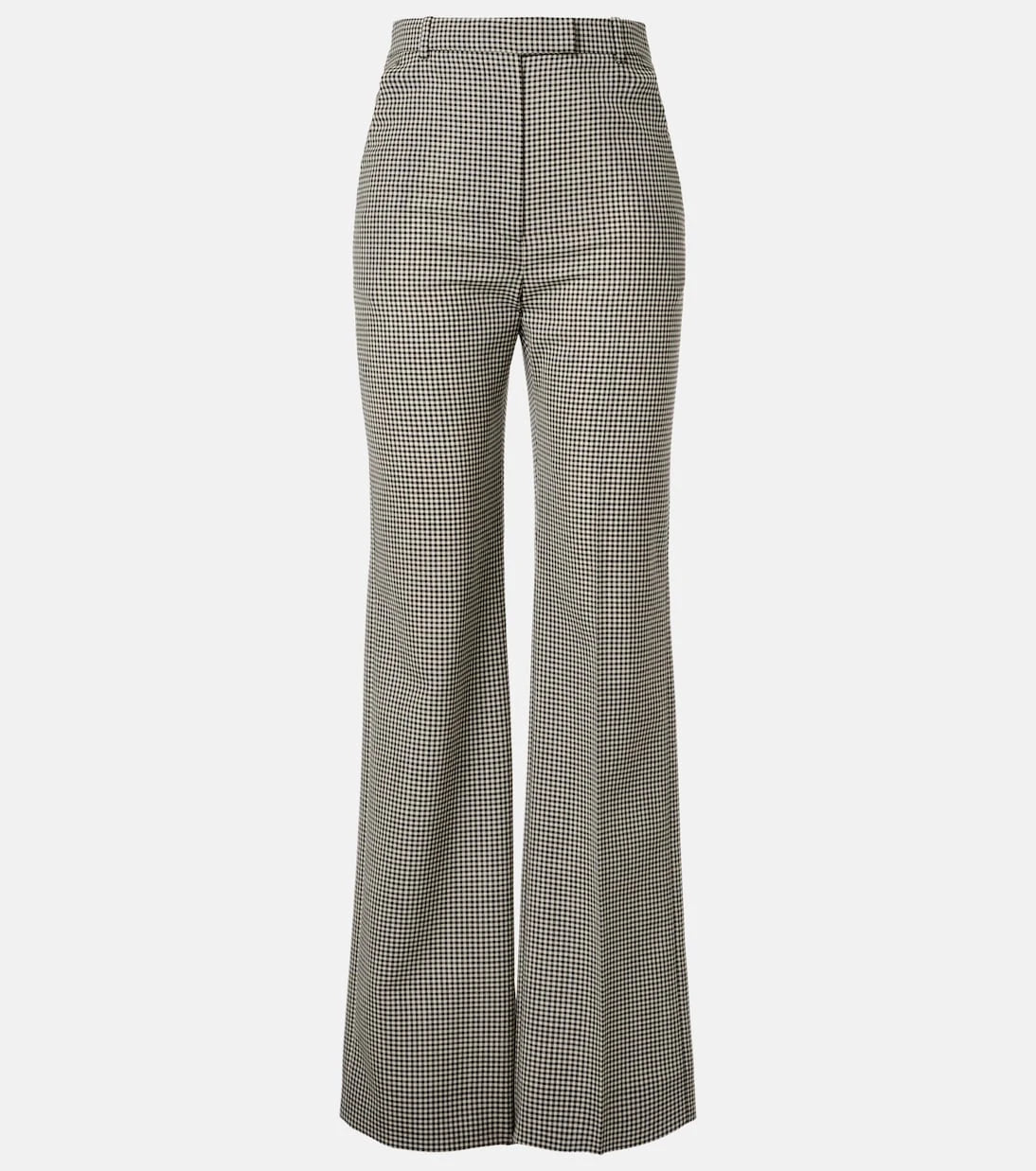 McQueen - Gingham wool wide-leg pants