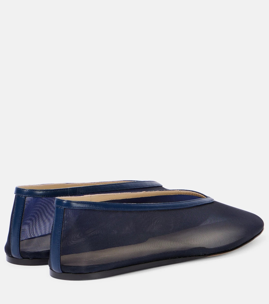 Le Monde Béryl - Luna leather-trimmed mesh ballet flats