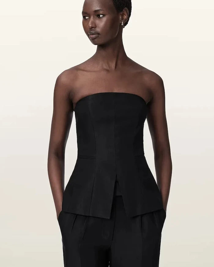 AllSaints CHARLEY Kadın Viskoz Korse Bluz