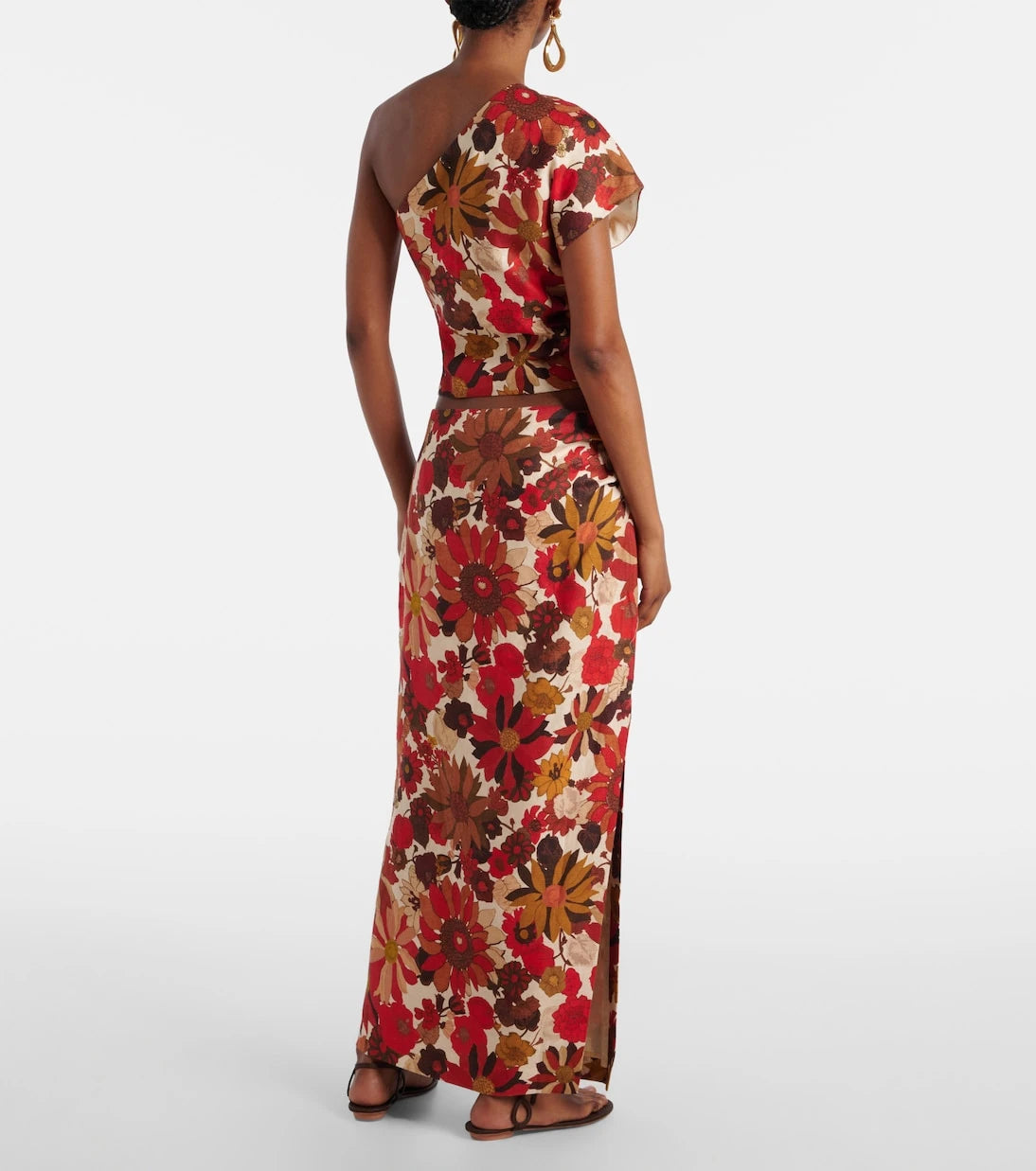 SIR - Belleto gathered linen maxi skirt