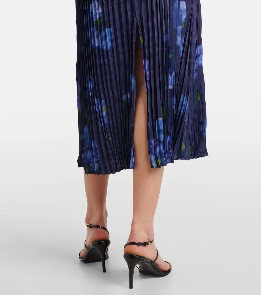 Vince - Poppy Blur plissé midi skirt