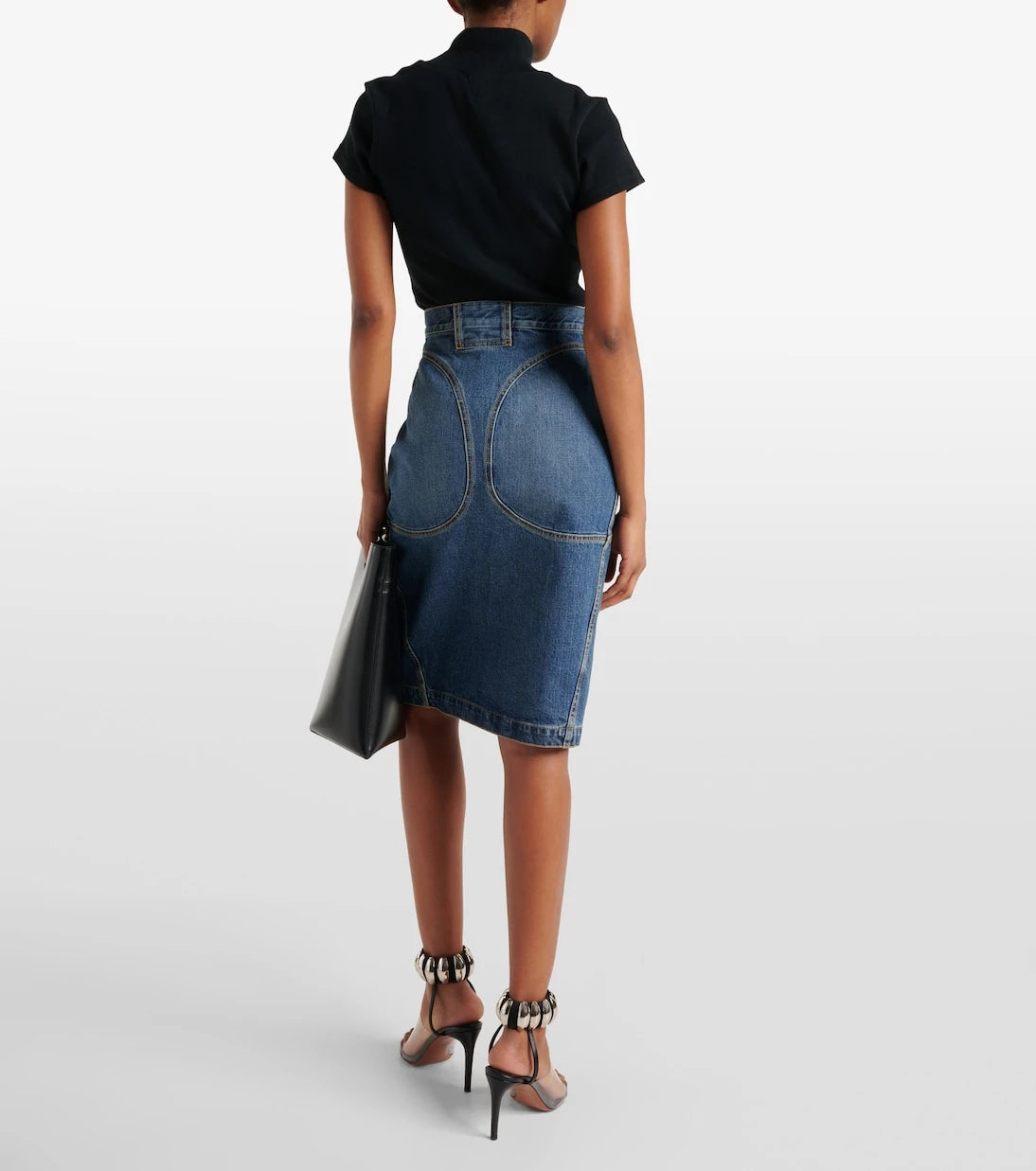 Alaïa - تنورة جينز بقصة قلم رصاص