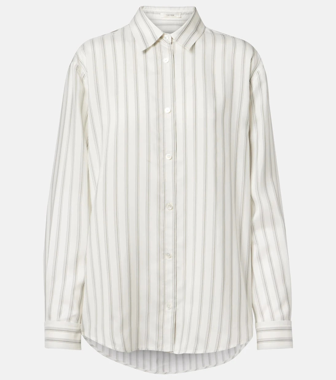 The Row - Eirlys striped silk poplin shirt