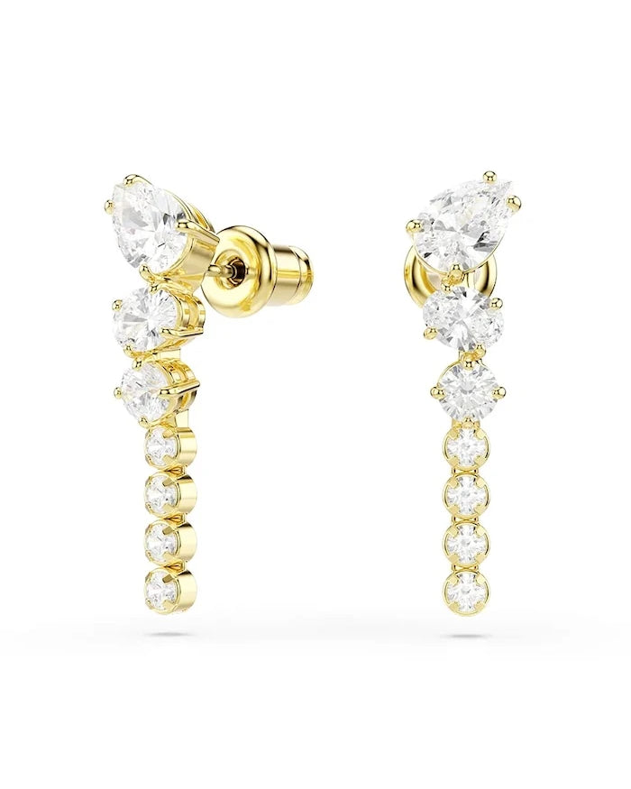 Swarovski kadın altın kaplama zirkonlu küpeler MESMERA