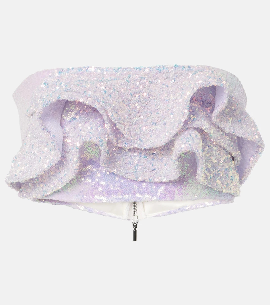 Maticevski - Together Wave ruffled sequined bandeau top