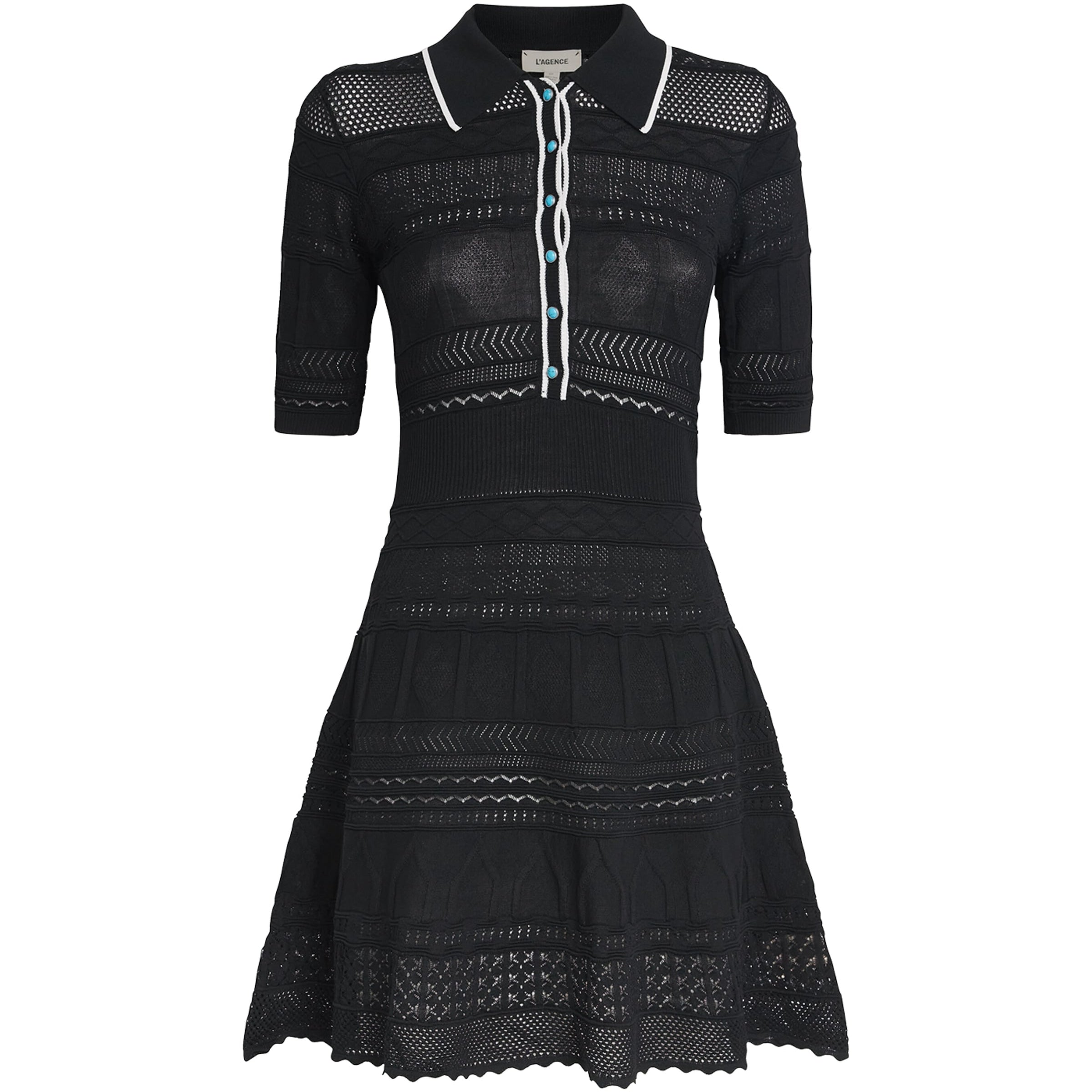 L'Agence Black Knitted Dakoa Mini Dress