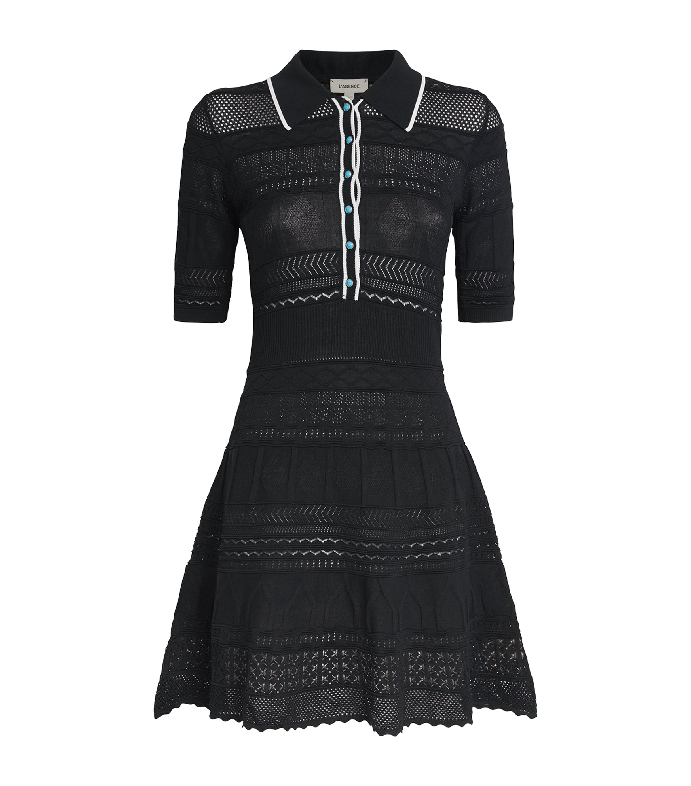 L'Agence Black Knitted Dakoa Mini Dress