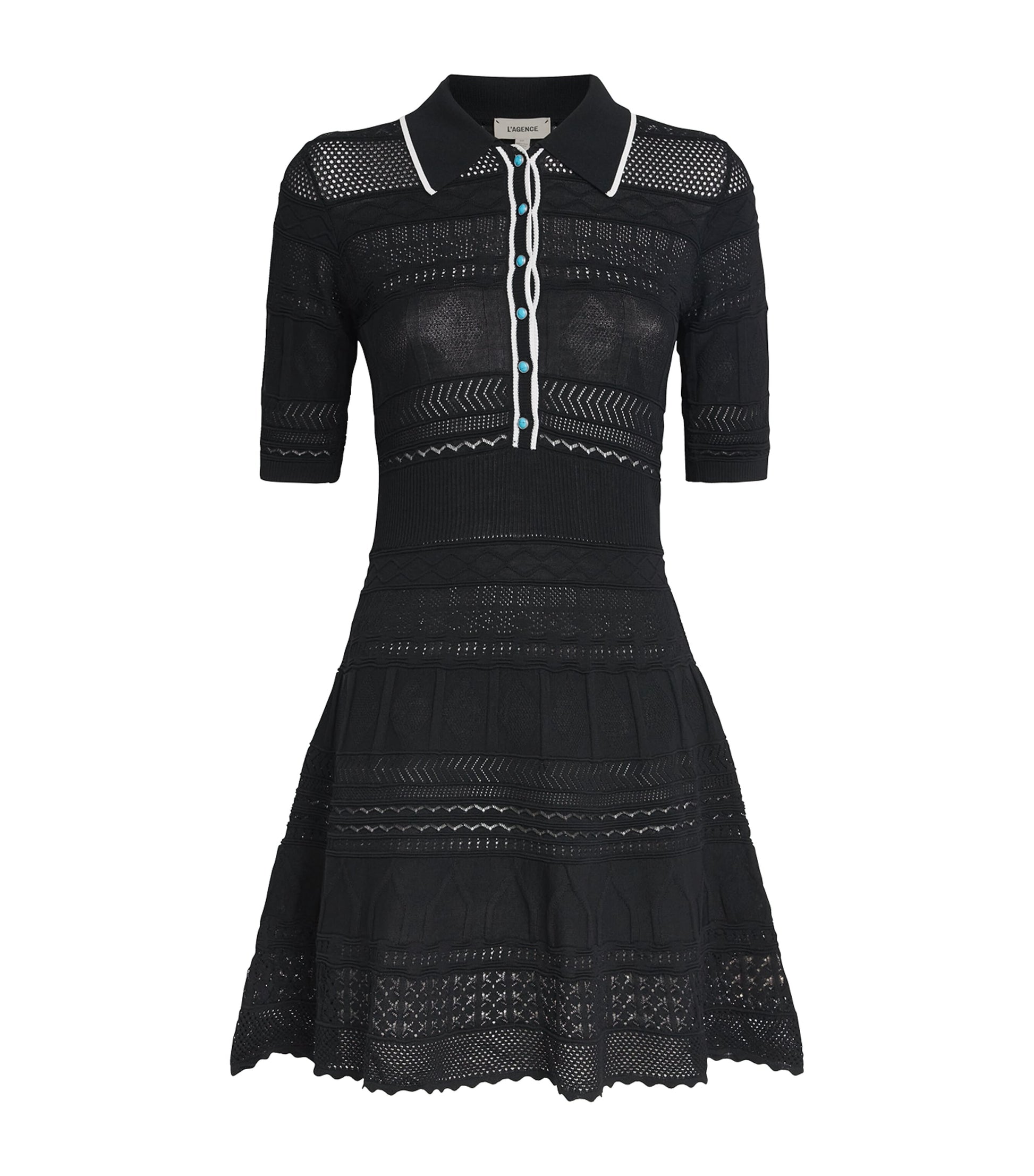 L'Agence Black Knitted Dakoa Mini Dress