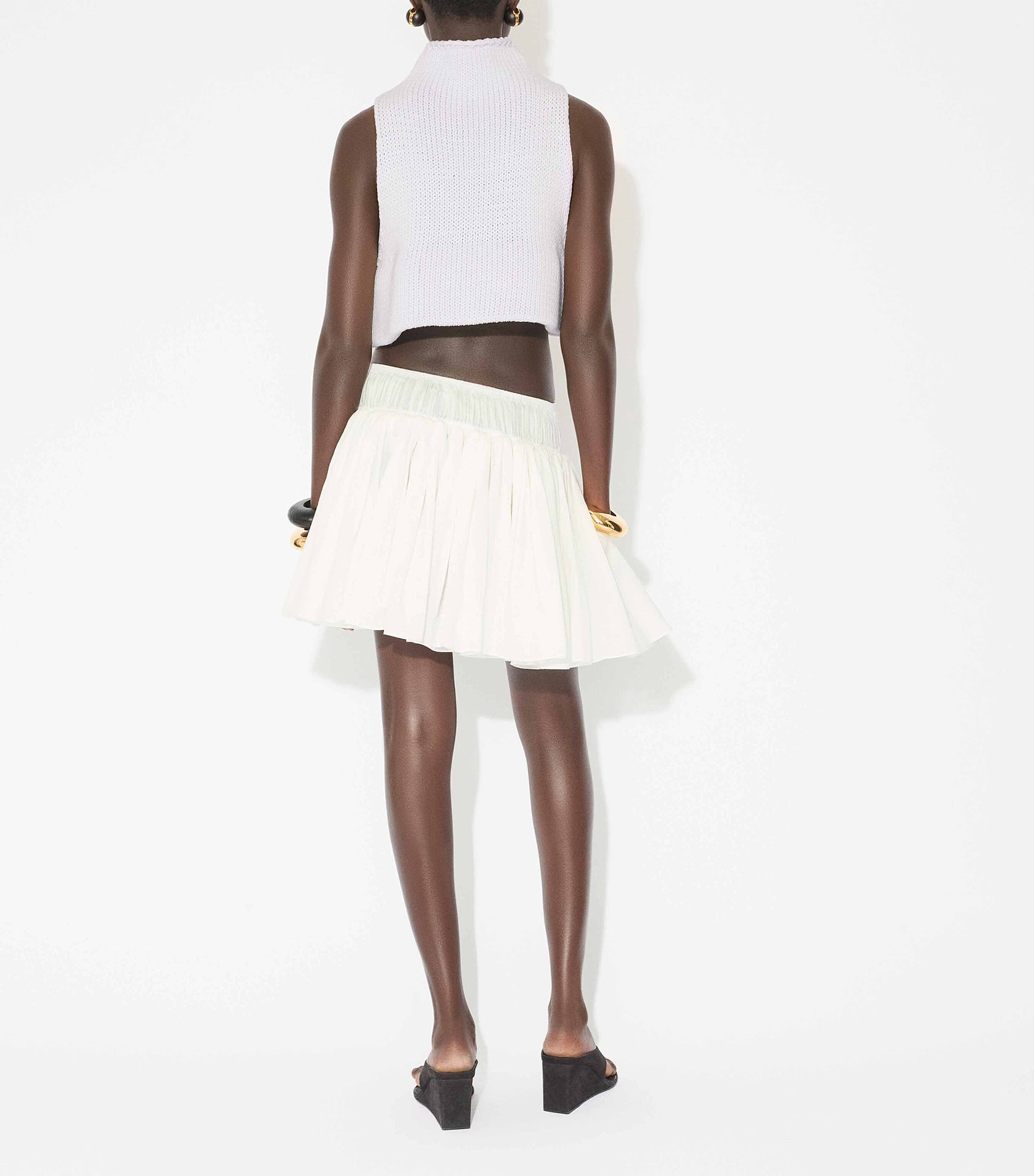 Alaïa Green Cotton-Blend Sleeveless Top