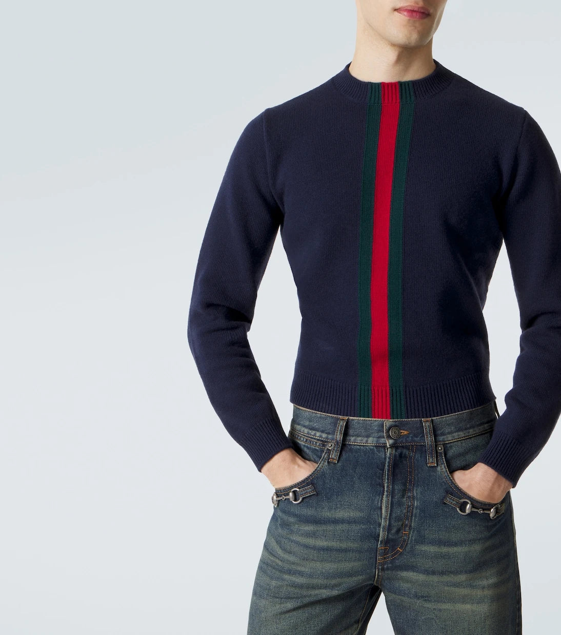 Gucci - Web Stripe wool sweater