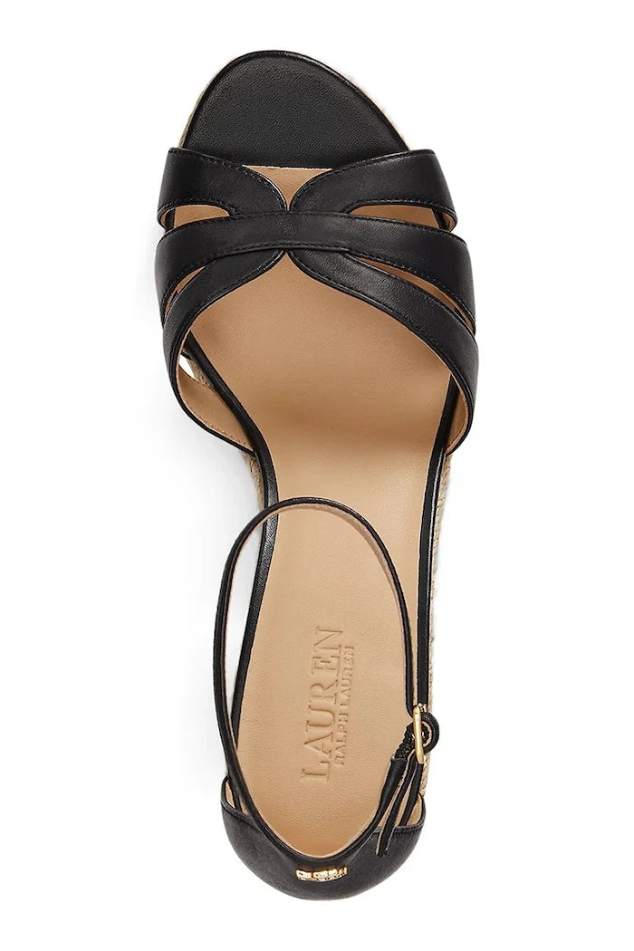 Lauren Ralph Lauren kadın espadril ayakkabılar eğimli platformlu deri Nellie