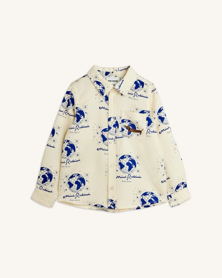 Mini Rodini - Society Tencel shirt | Ecru
