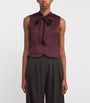 Red Lavallière-Neck Top