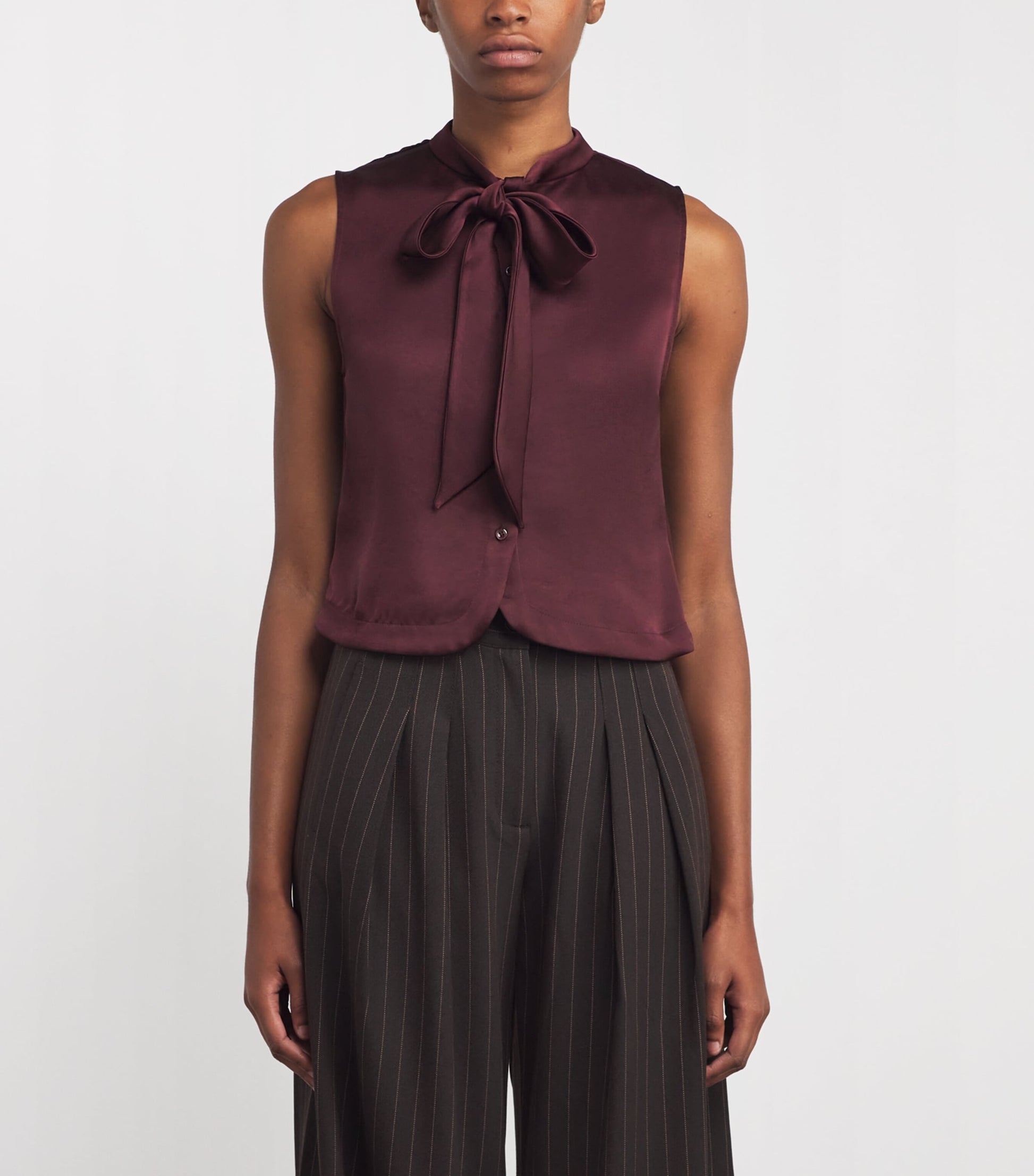 Red Lavallière-Neck Top