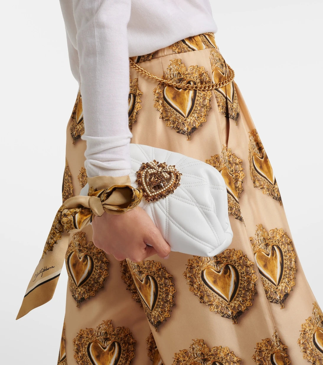 Dolce&Gabbana - حقيبة ديفوشن كلاتش صغيرة جلدية مزينة